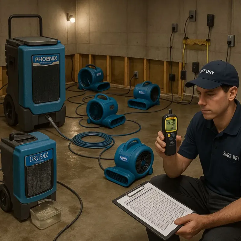 Structural Drying and Dehumidification process in Cresaptown, MD